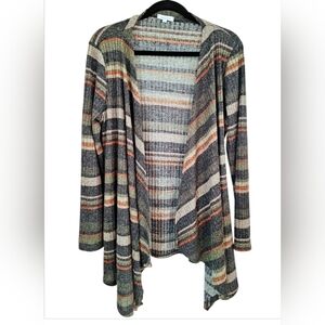 Women's White Birch Rust, Green, Grey, & Black Cardigan~Large